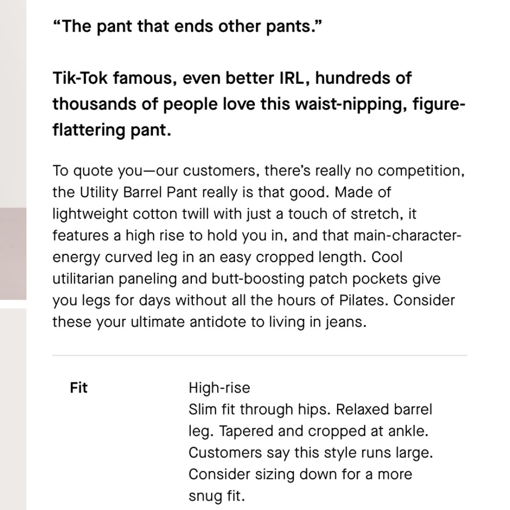Everlane The Utility Barrel Pants in Bone Size 2 - Picture 2 of 13